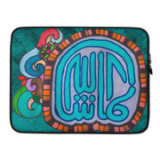 Mashallah (Praise) Floral Arabic Calligraphy Laptop Case