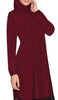 Leah Long Tunic Dress - Maroon - ARTIZARA.COM