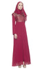 Marcella Long Sleeve Modest Muslim Formal Evening Dress - Maroon - ARTIZARA.COM