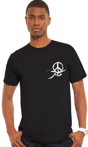 Mens Peace Short Sleeve Designer Tee - Black - ARTIZARA.COM