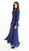 Merve Modest Long Chiffon Maxi Dress - Sapphire