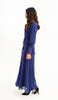 Robe longue longue modeste en mousseline Merve - Saphir