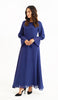 Robe longue longue modeste en mousseline Merve - Saphir