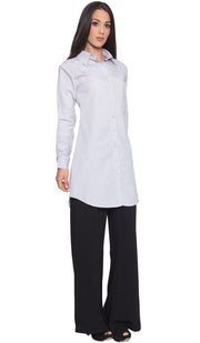 Nazilla Micro Plaid Collared Buttondown Dress Shirt - Gray - ARTIZARA.COM