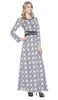 Minka Lace Modest Muslim Evening Dress Abaya - Black and White - ARTIZARA.COM