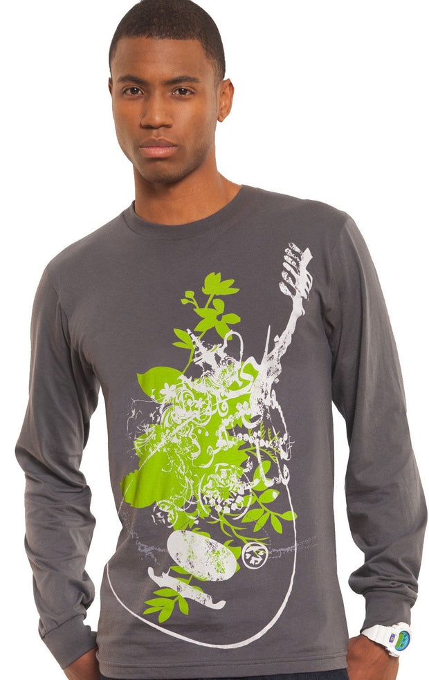 "Music of the Heart" Mens Long Sleeve Designer Islamic Tee - ARTIZARA.COM