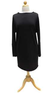 Kate Stylish Dolman Sleeve Stretch Long Tunic - Black - ARTIZARA.COM