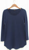 Tara Fine French Terry Tunic - Navy - ARTIZARA.COM