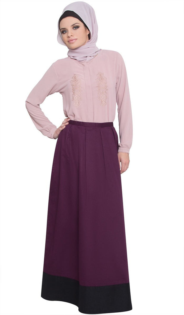 Bella Formal Silky Long Maxi Skirt - Purple - ARTIZARA.COM