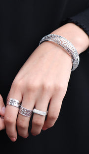 Modern Sterling Silver Non-tarnish Engraved Bismillah Ring