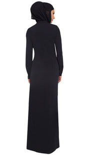 Wow Long Sleeve Modest Muslim Formal Abaya Dress - Black - ARTIZARA.COM